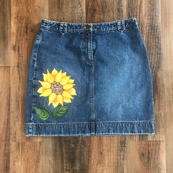 ann taylor loft jean skirt